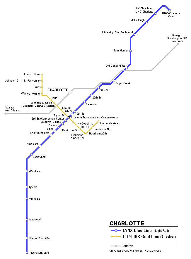 Urbanrail Net Usa Charlotte Light Rail