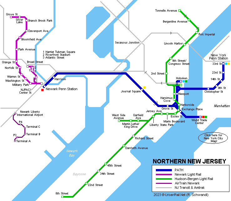 how far is new jersey from new york city by train