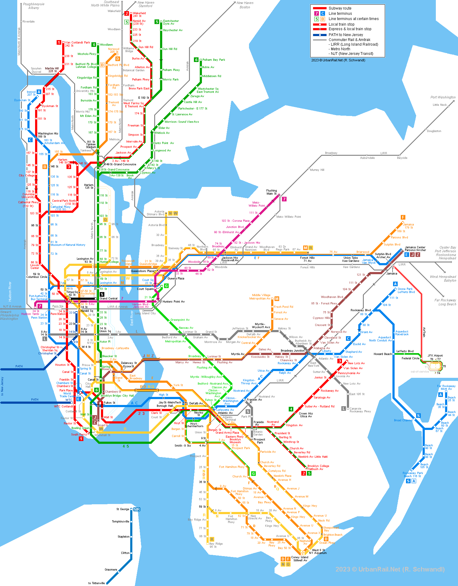 Nycsubway Org New York City Subway Route Map By Michael Calcagno How
