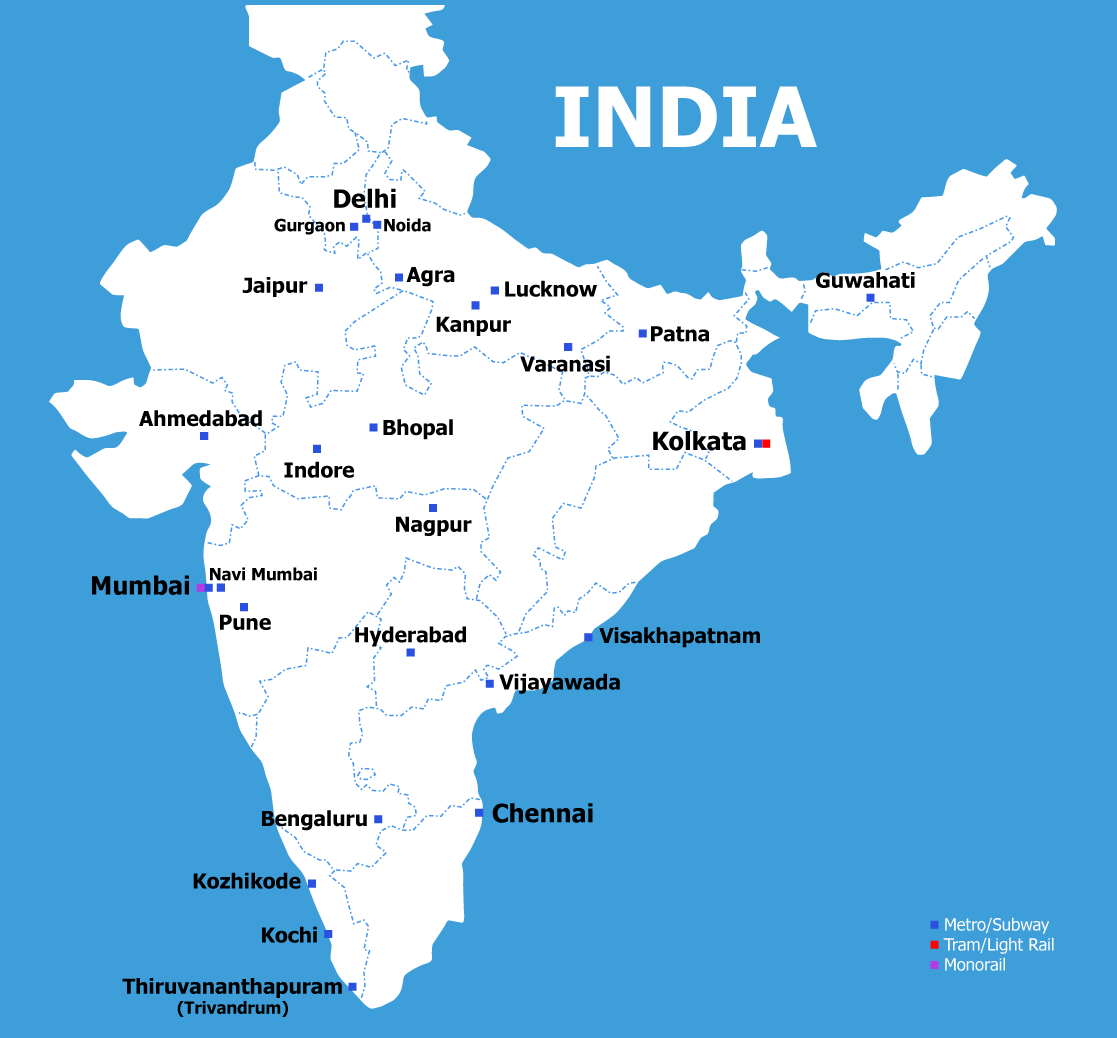 4-metropolitan-cities-in-india-map-map