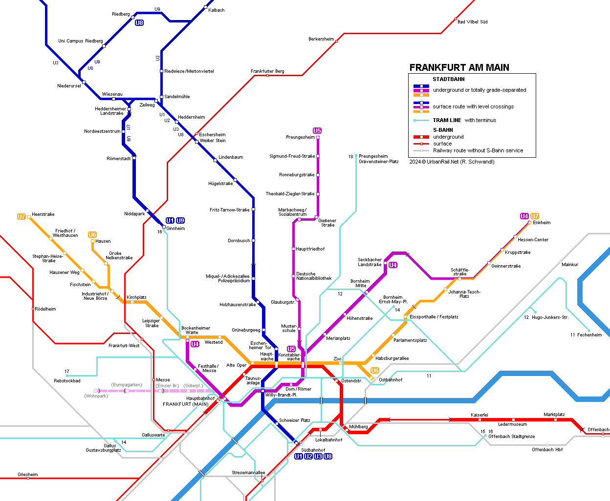 UrbanRail.Net > Europe > Germany > FRANKFURT U-Bahn (Stadtbahn)