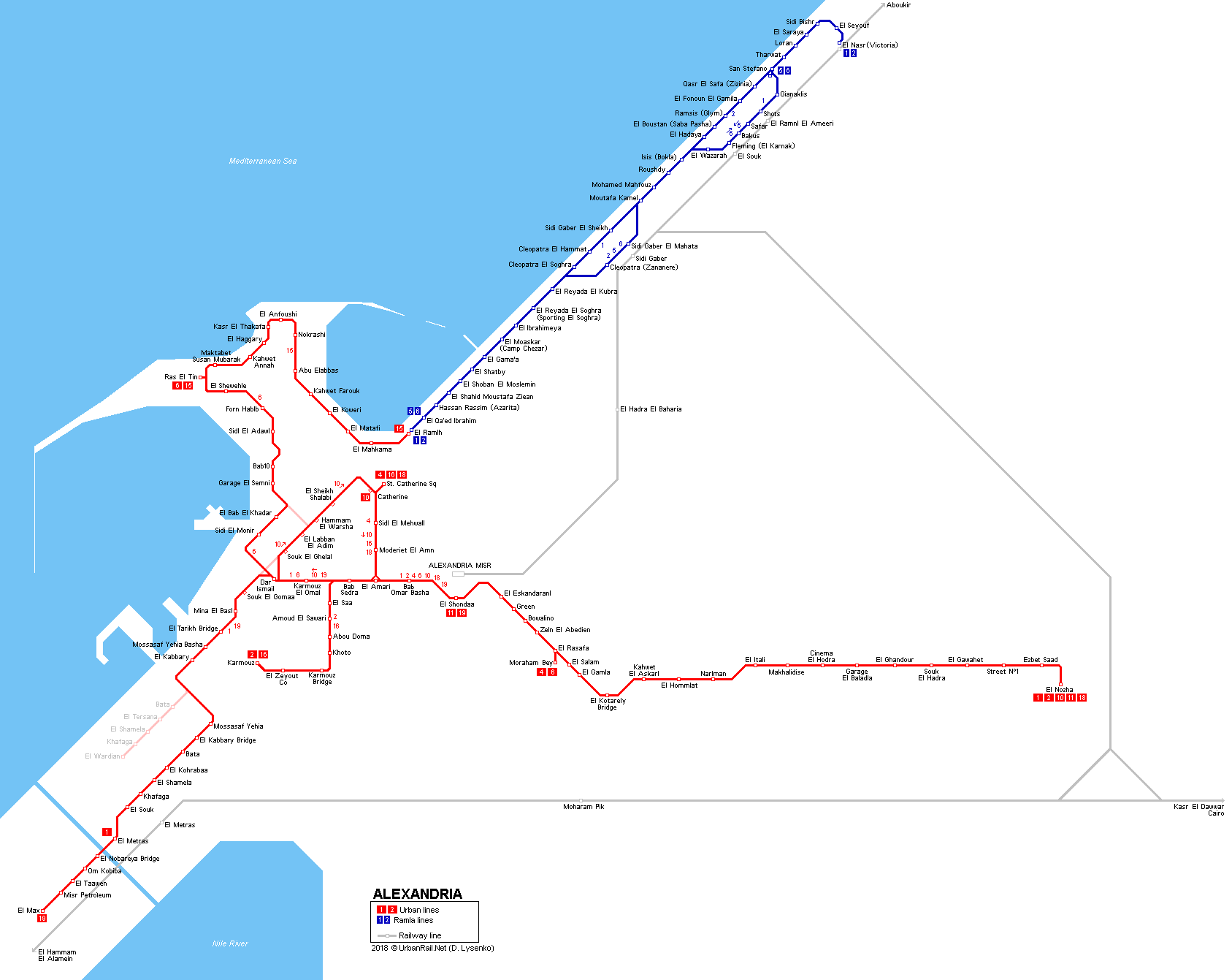 Alexandria tram map