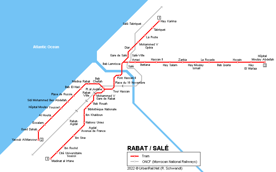 Rabat Tram Map