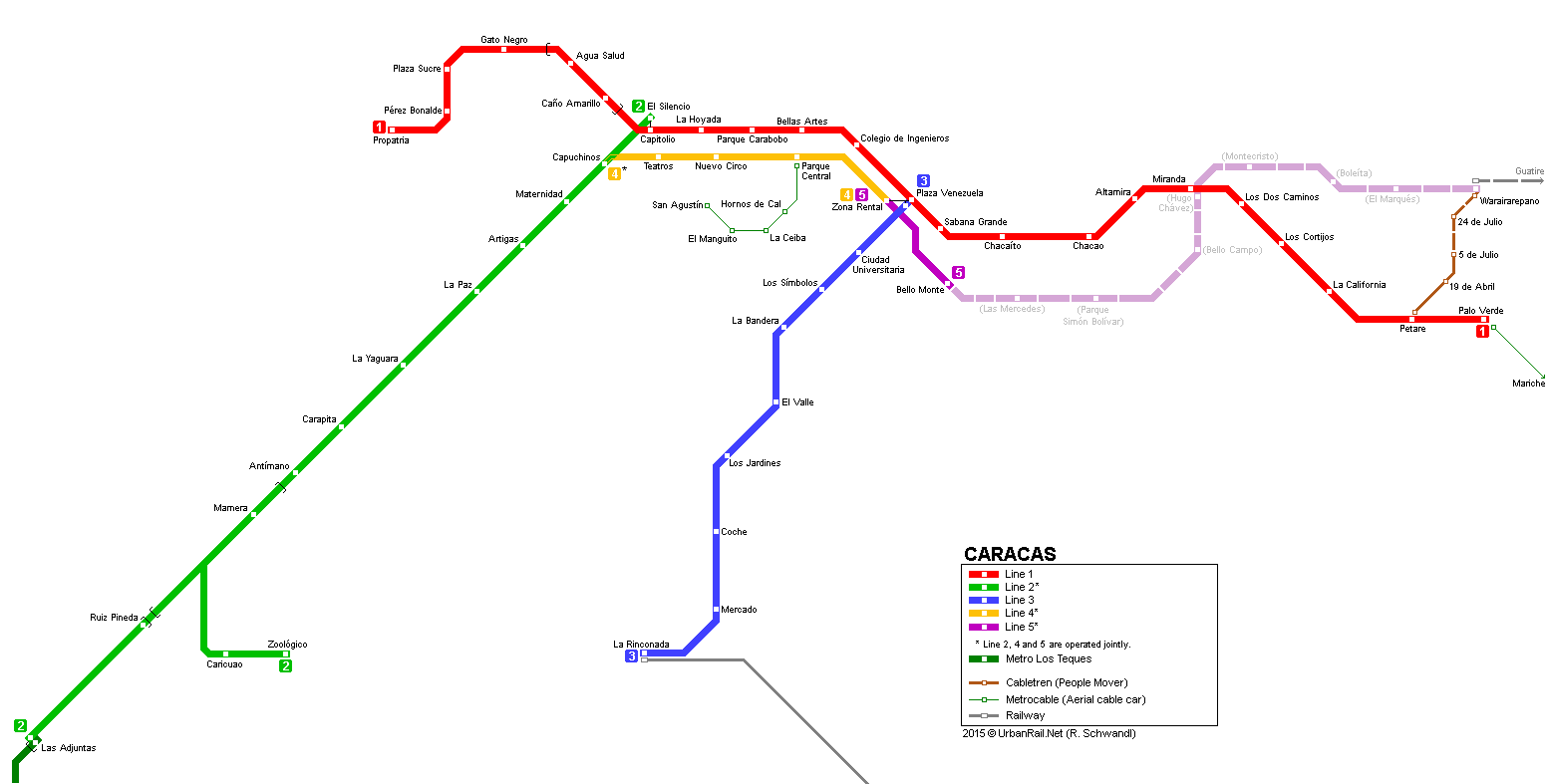 Caracas Metro Map