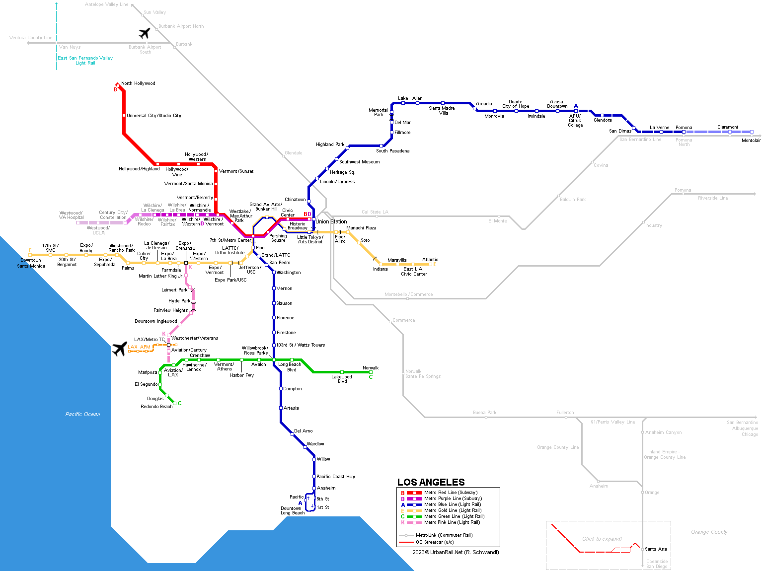 Los Angeles Metro map 