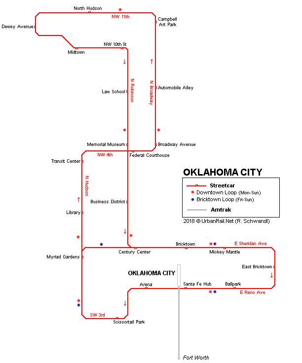 Oklahoma City streetcar map