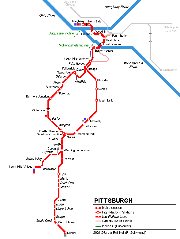 Pittsburgh light rail map 