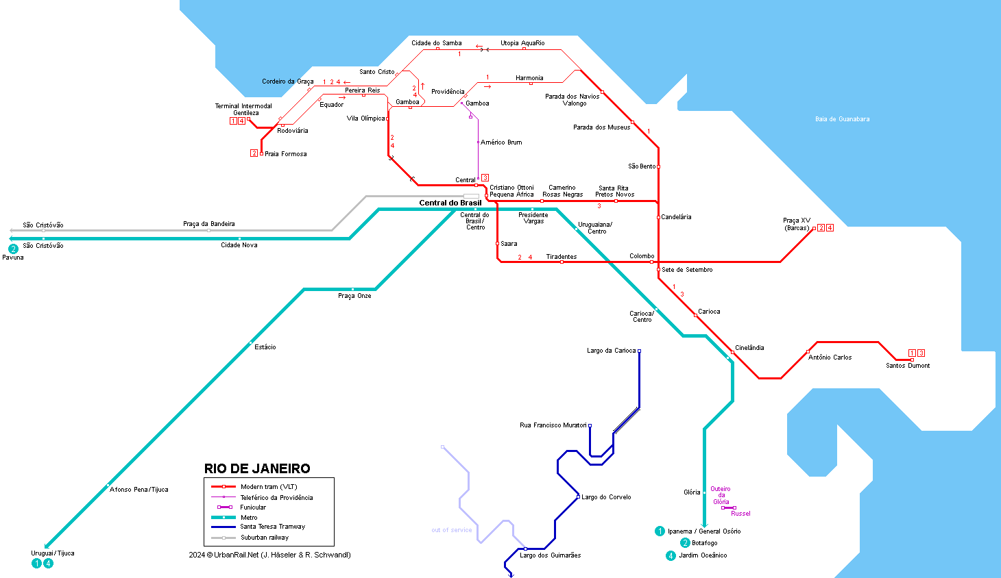 Rio de Janeiro tram map (VLT)