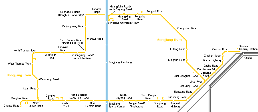 Songjiang tram map
