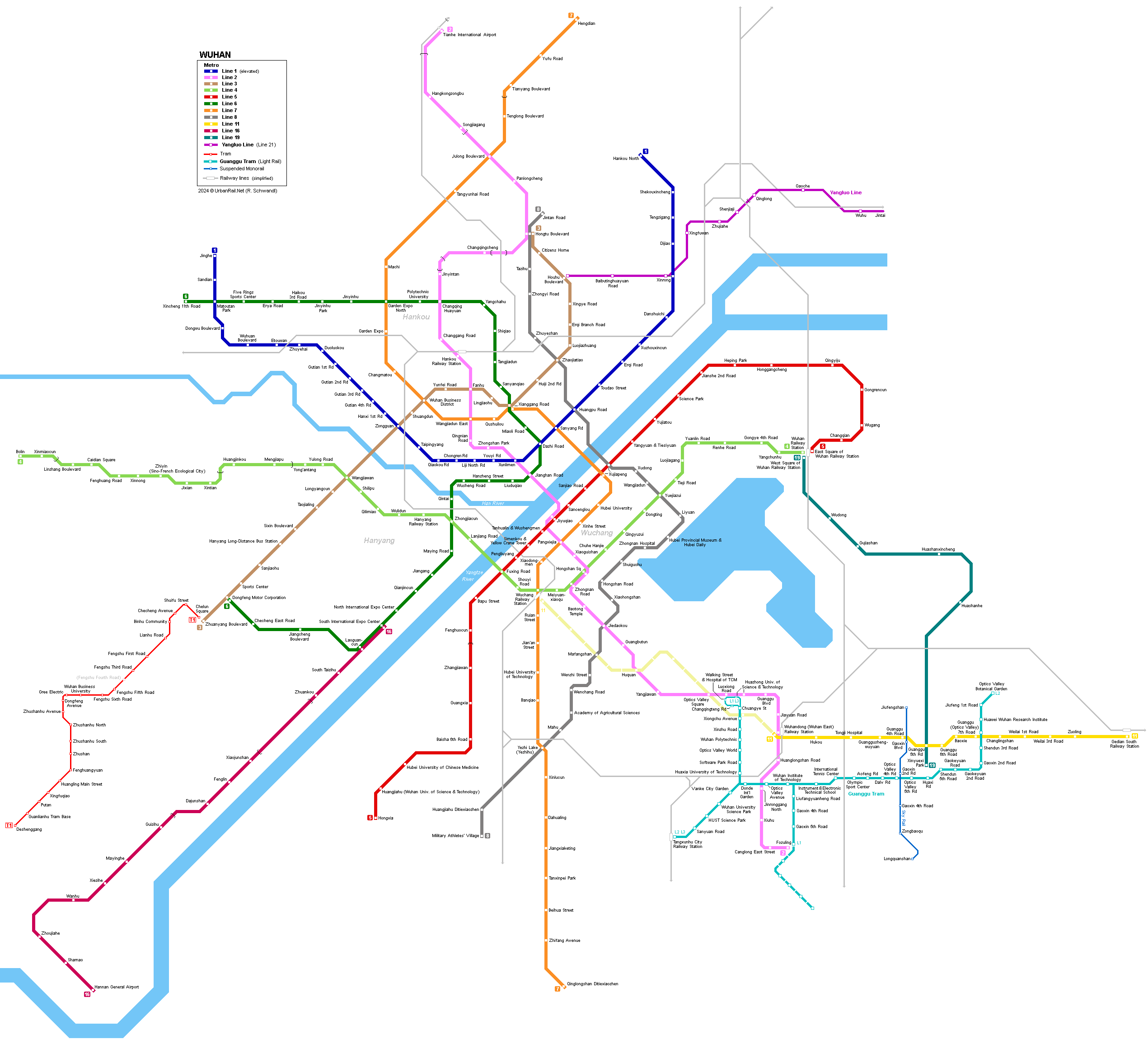 Wuhan Metro Map © R. Schwandl