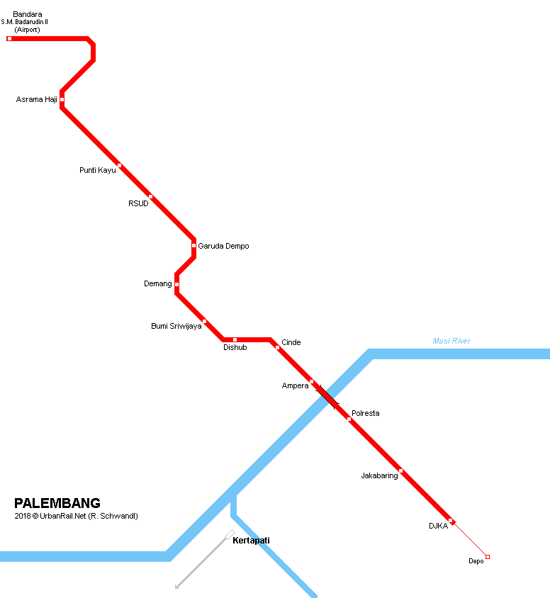 Palembang metro map