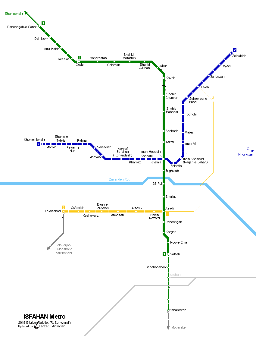 Isfahan metro map
