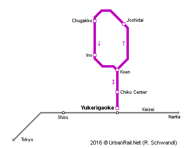 Yukarigaoka Line map