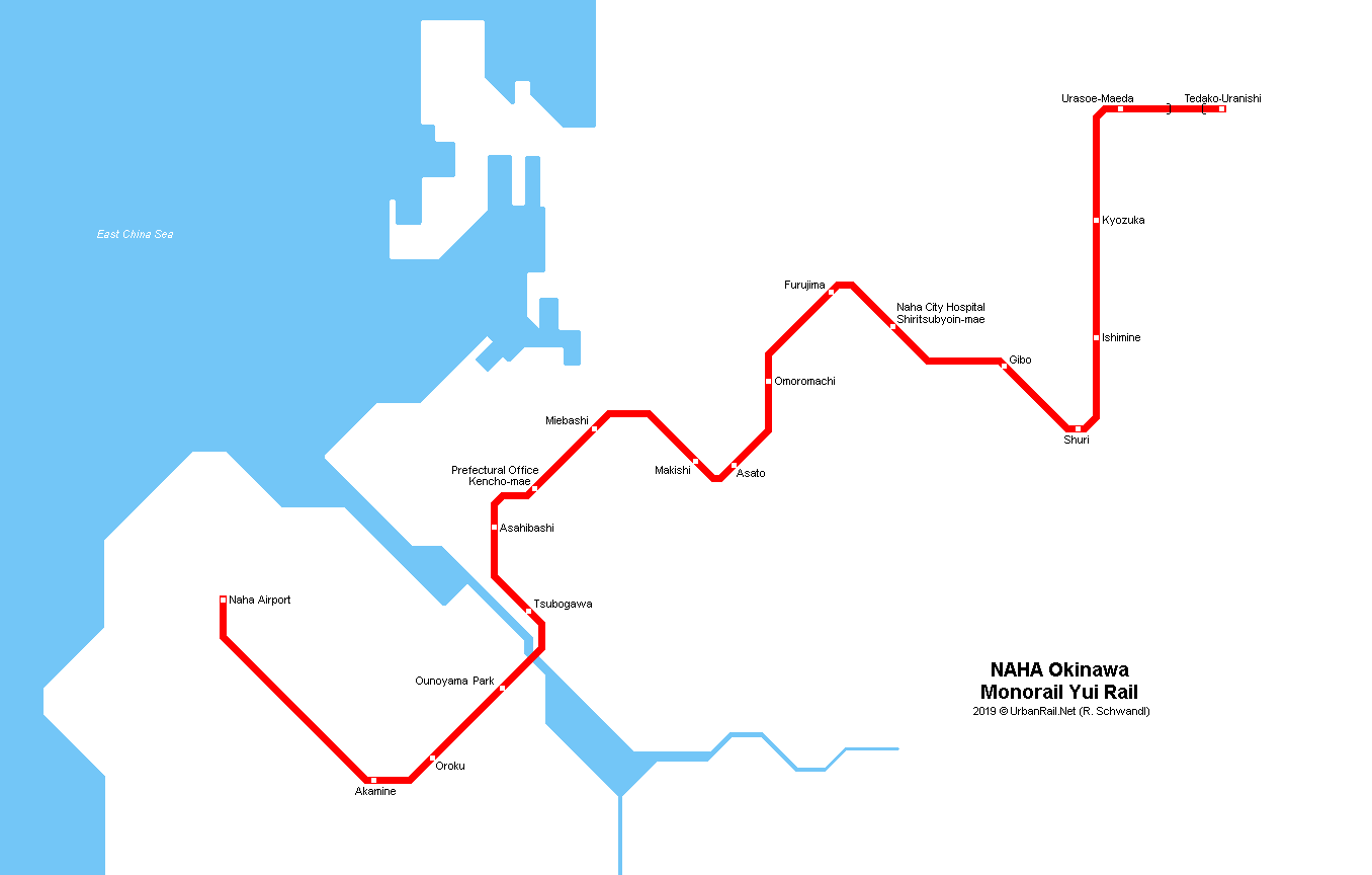 Naha Monorail map