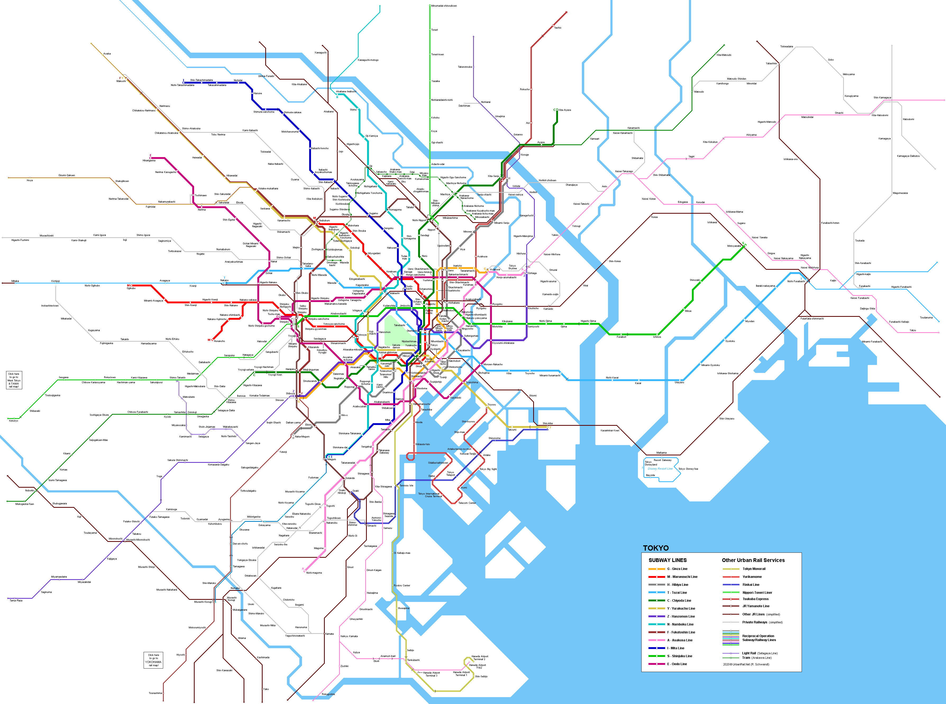 Tokyo Subway Map © Robert Schwandl