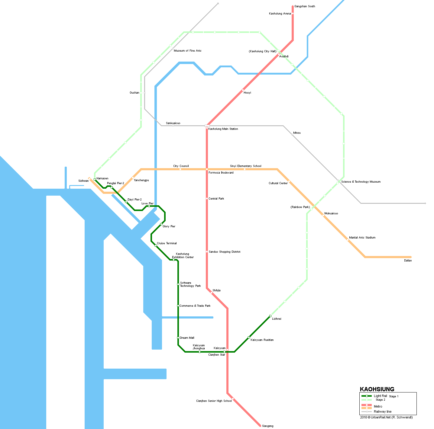 Kaohsiung tram / light rail map