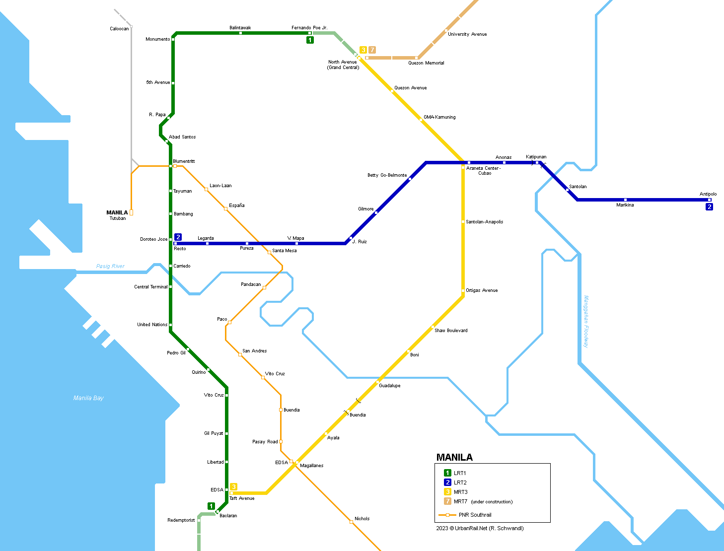 Manila Rapid Transit Map 