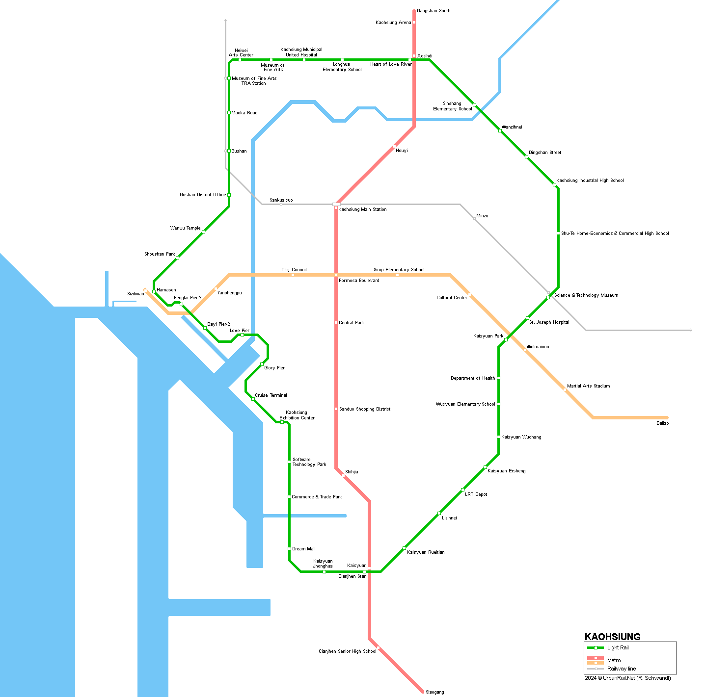 Kaohsiung tram / light rail map