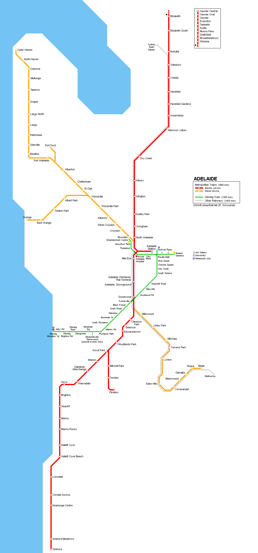 Adelaide Rail Map© R. Schwandl