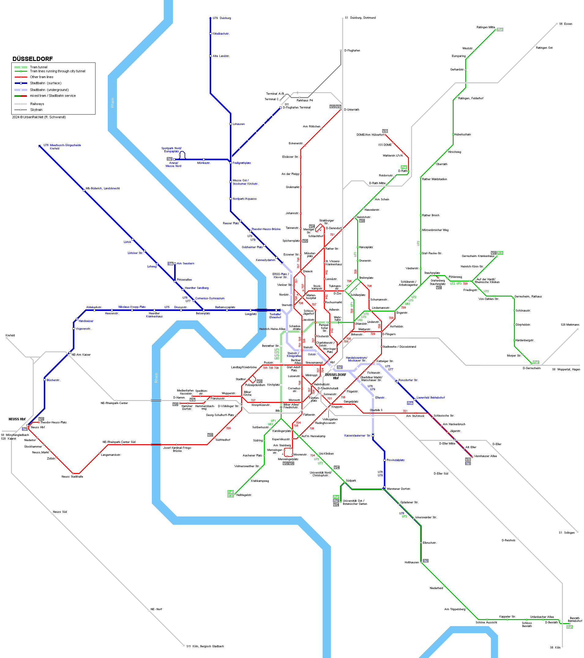 Düsseldorf Tram Map