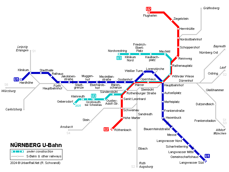 Nürnberg U-Bahn Map