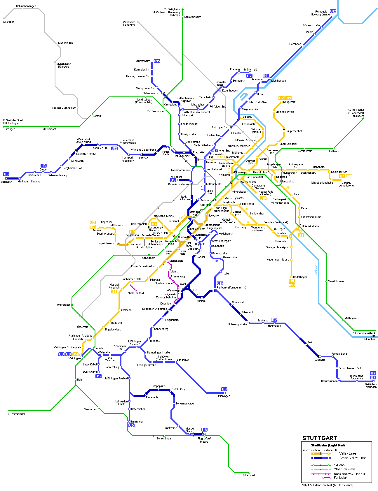 Stuttgart Stadtbahn Map © Robert Schwandl