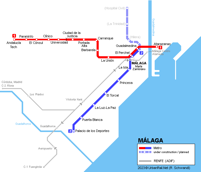 Málaga metro map