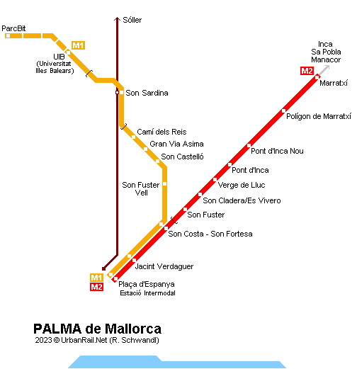 Palma Metro Map 2007 © R. Schwandl