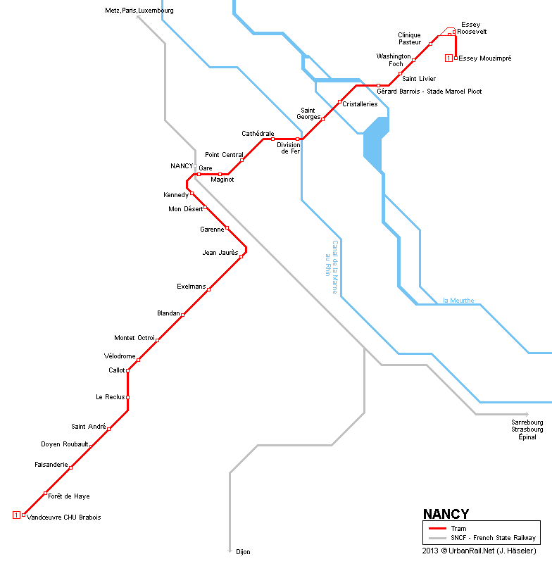 Nancy Tramway Map