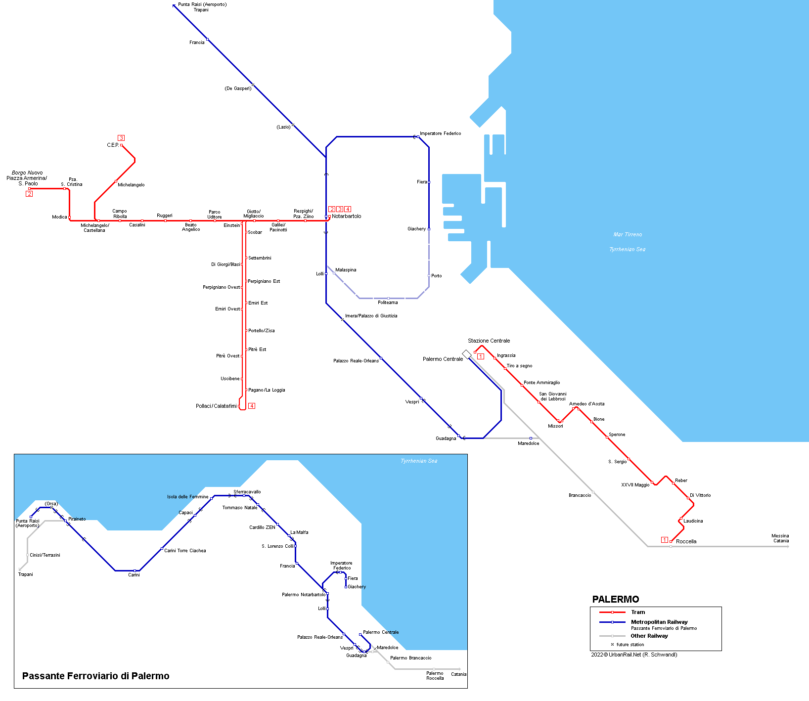 Palermo Tram Map