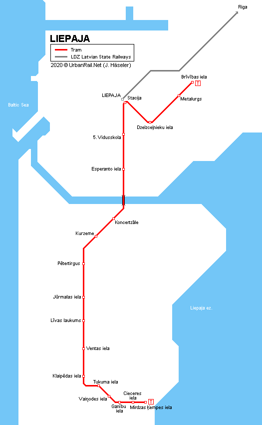 Liepaja Tram Map