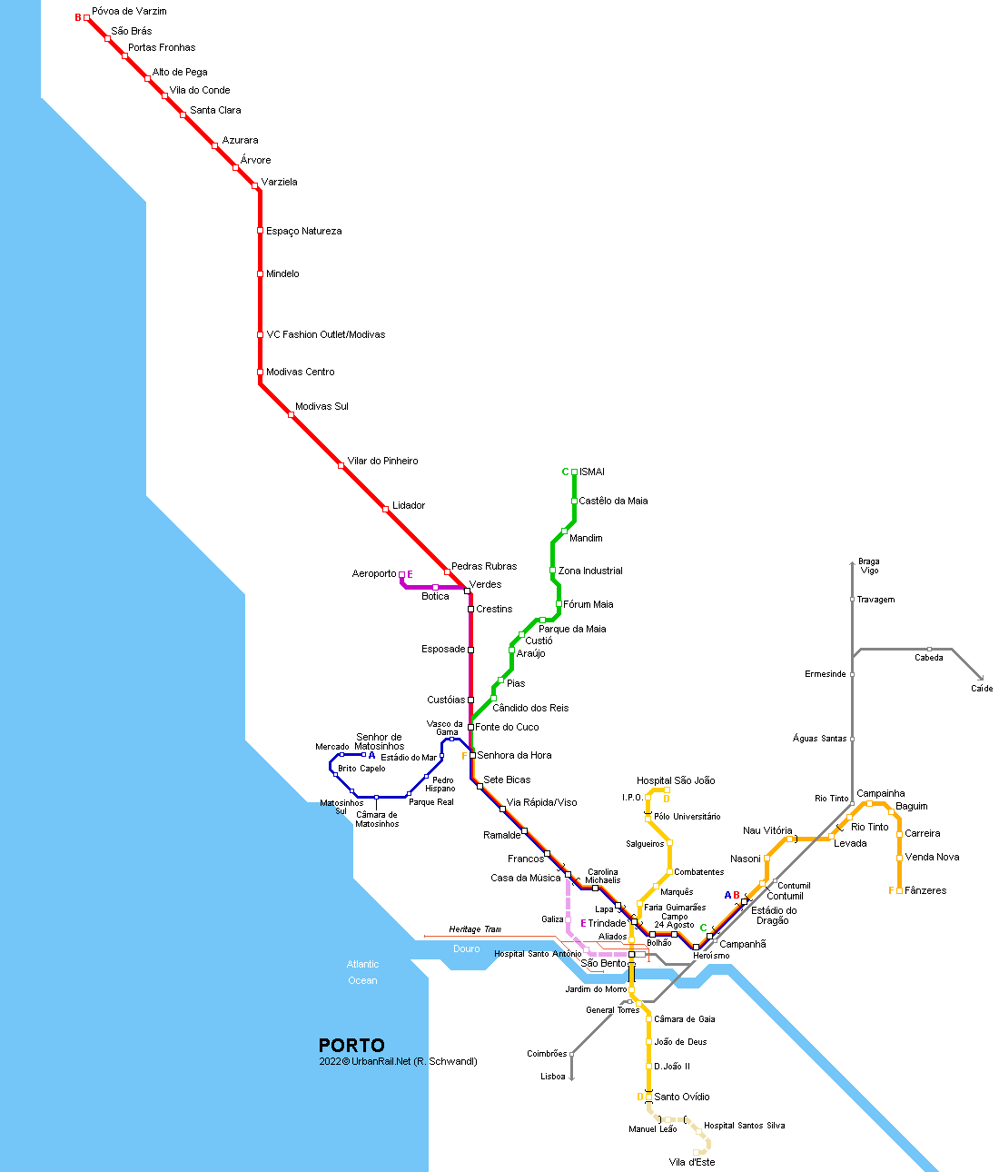 Porto Metro Ligeiro map