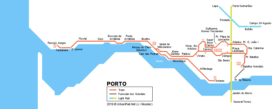 Porto Carro Eléctrico Tram Map