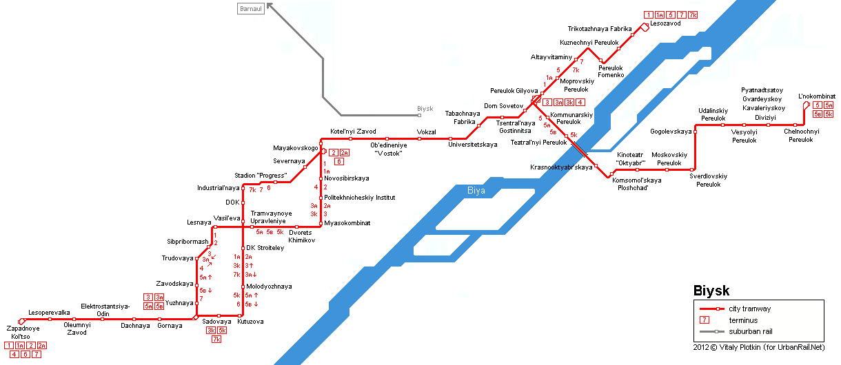 Biysk tram map