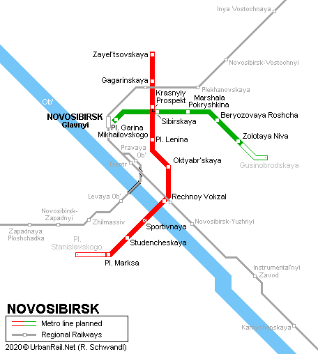 Novosibirsk Metro Map © UrbanRail.Net