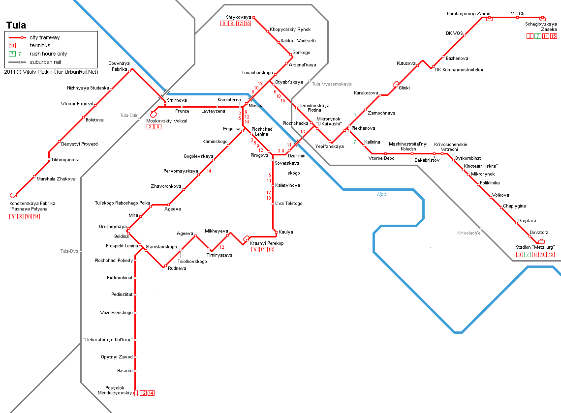 Tula Tram System Map