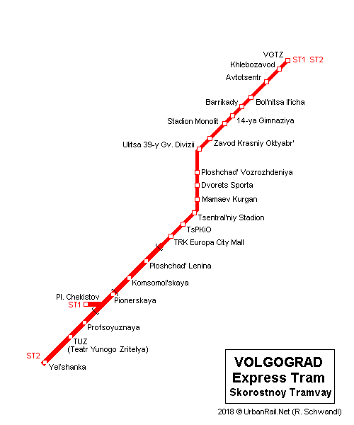 Метротрам волгоград схема на карте города