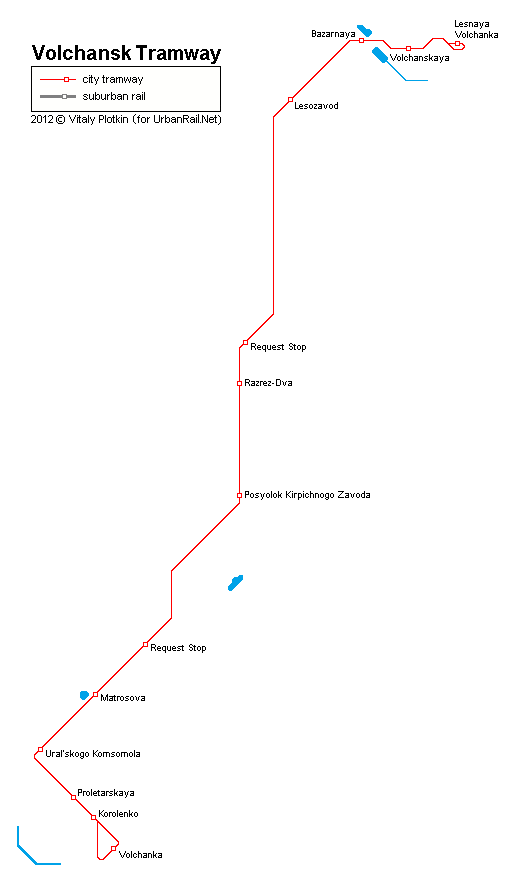 Volchansk tram map