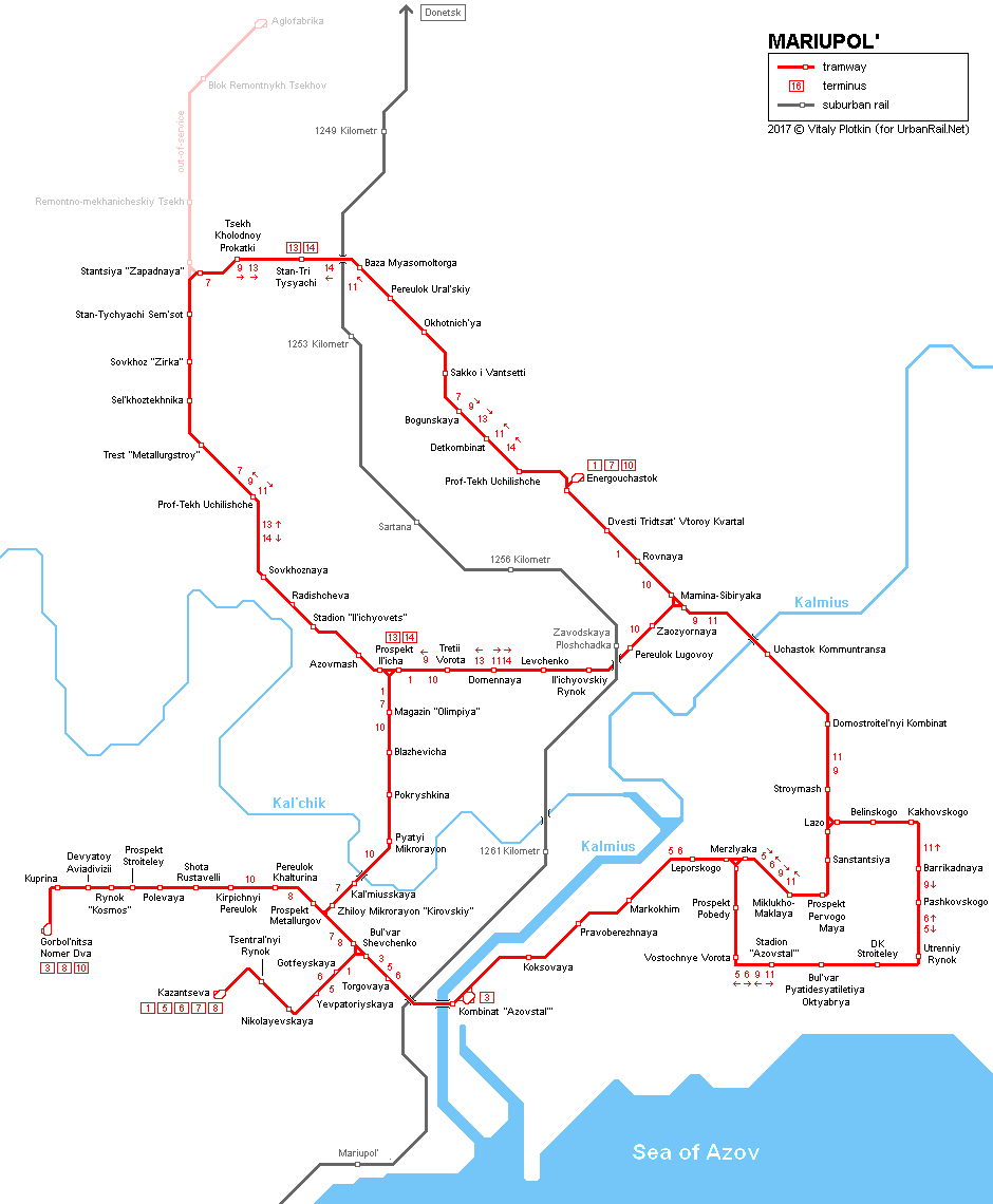 Mariupol Tram Map